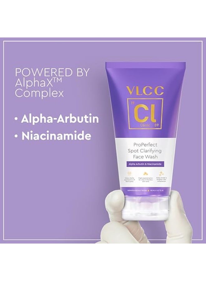 VLCC Clinic ProPerfect Spot Clarifying Face Wash 150 ml - AlphaXTM Complex is known for Spot lightening | Powered by Alpha Arbutin and Niacinamide | visibly fade dark spots, pigmentation - Image 4